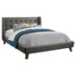 Carrington Upholstered Full Wingback Bed Grey