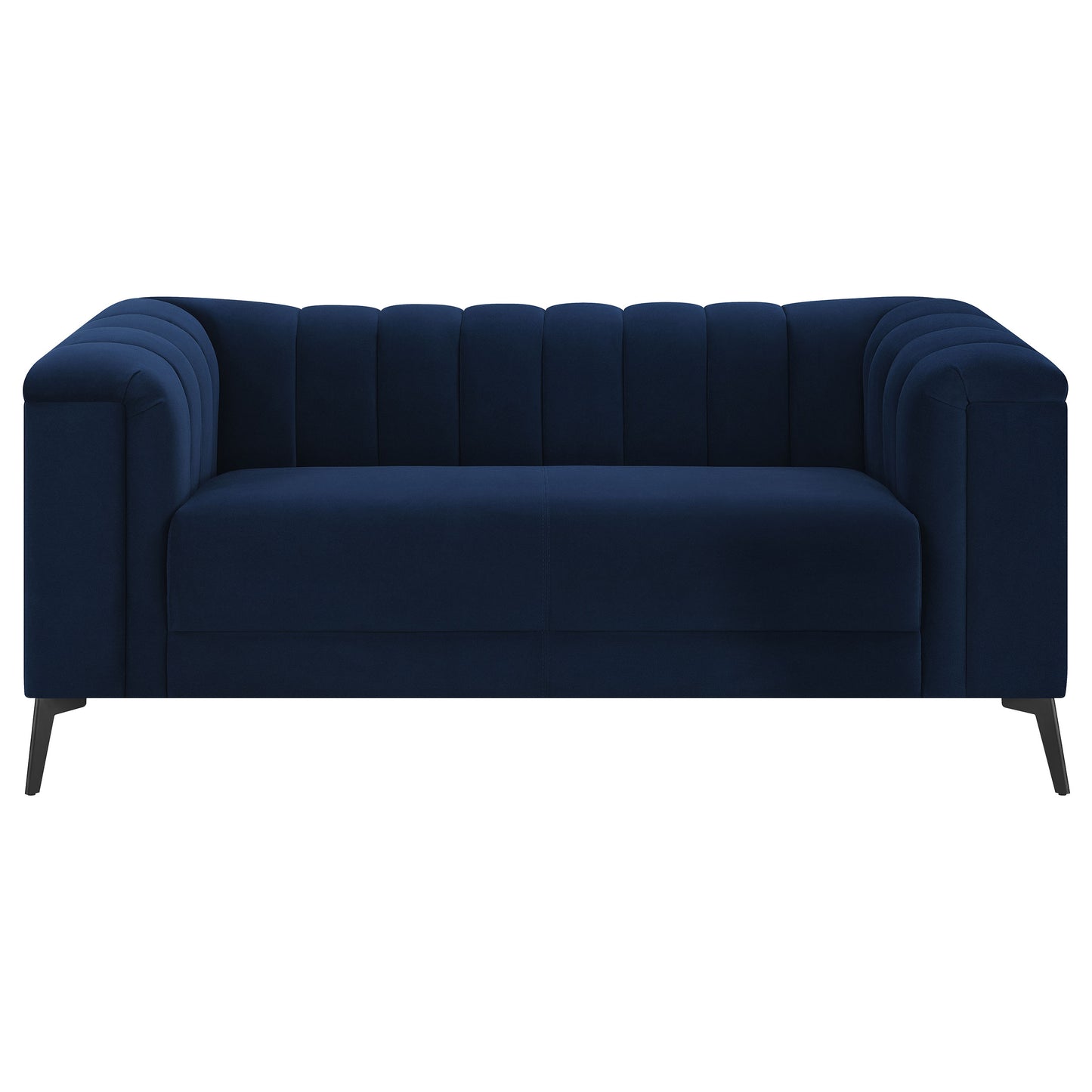 Chalet 2-piece Upholstered Tuxedo Arm Tufted Sofa Set Blue