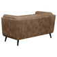 Thatcher Upholstered Tuxedo Arm Tufted Loveseat Brown