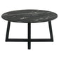 Skylark Round Marble-like SmartTop Coffee Table Black