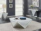 Amore Square Mirrored Acrylic Crystal Coffee Table Silver