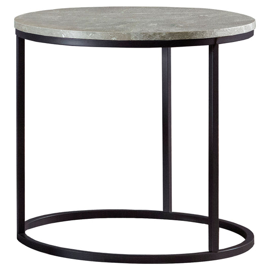 Lainey Round Faux Marble Side End Table Grey