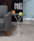 Laning Round Glass Top Acrylic Side Table Clear