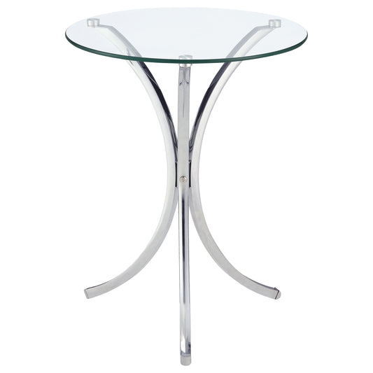 Eloise Round Glass Top Accent Side Table Chrome