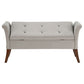 Farrah Velvet Upholstered Rolled Arm Storage Bench Beige