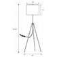 Zabka 63-inch Drum Shade Metal Tripod Floor Lamp Black