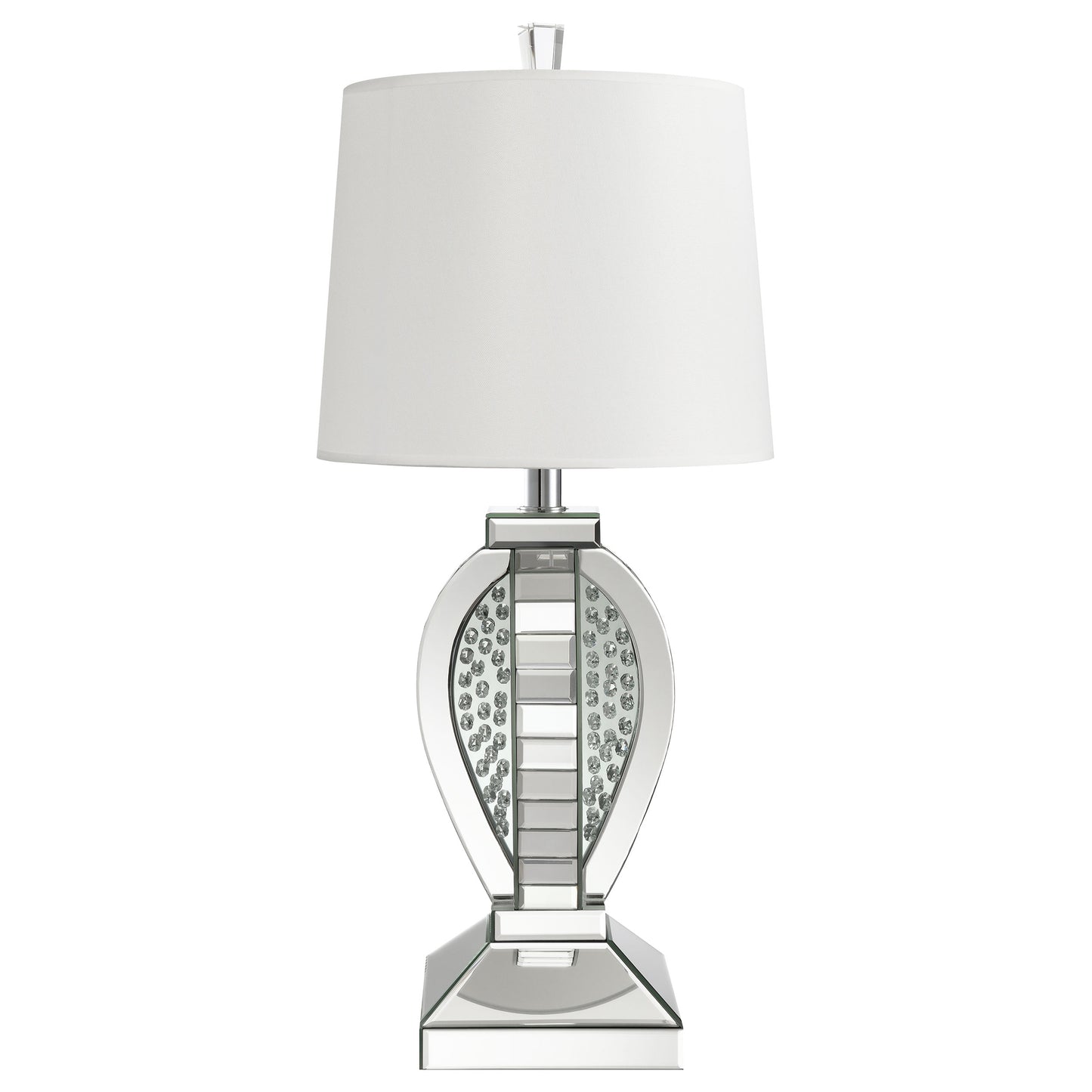 Klein 31-inch Empire Mirrored Acrylic Table Lamp Silver