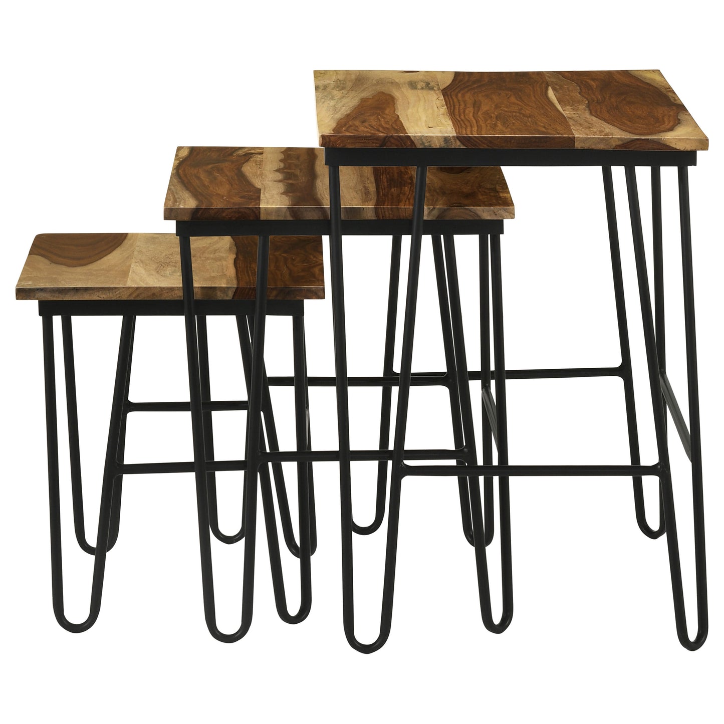 Nayeli 3-piece Solid Sheesham Wood Nesting Tables Natural