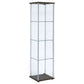 Bellatrix 4-shelf Clear Glass Curio Cabinet Cappuccino