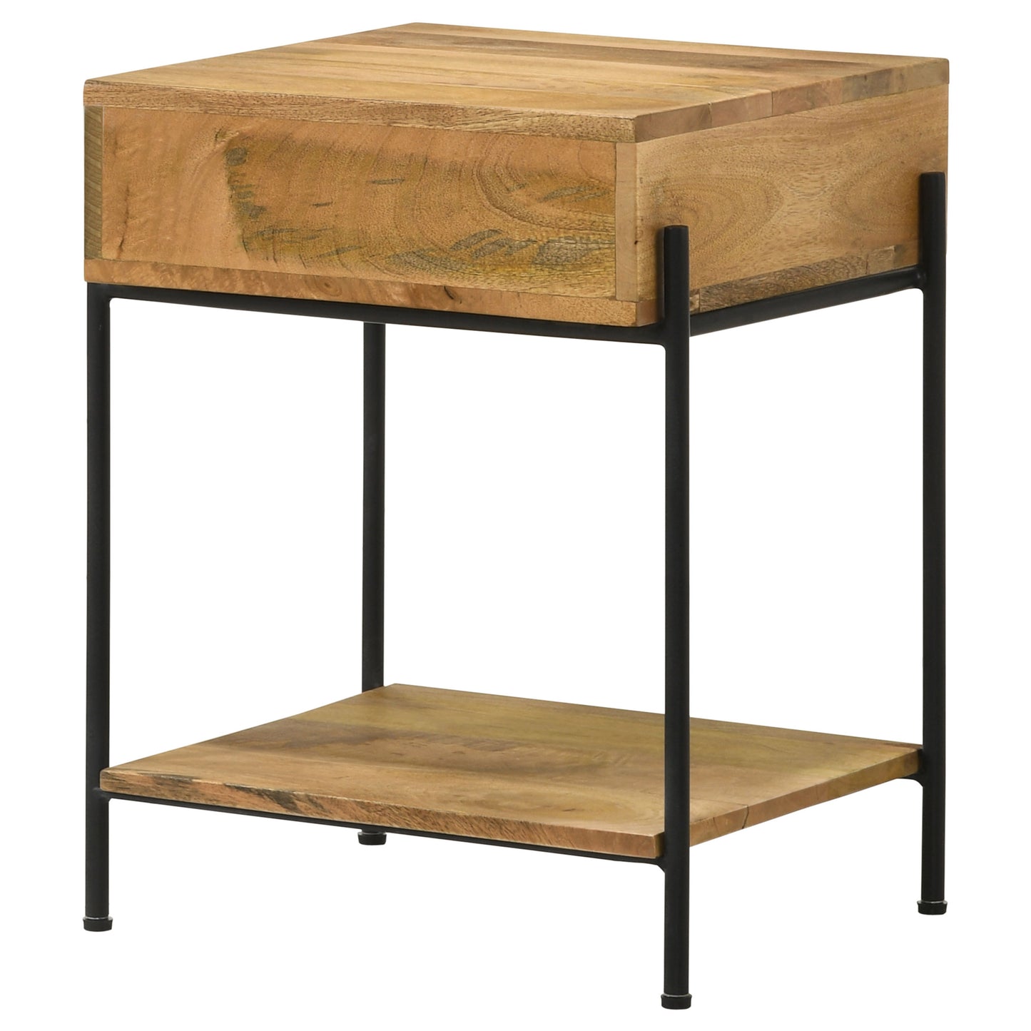 Declan 1-drawer Wood Accent Side Table Natural Mango