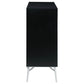 Josie 2-door Wood Sunburst Accent Cabinet Black and Silver